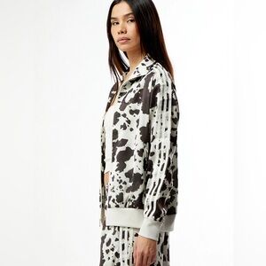 Like New!  ADIDAS ORIGINALS SATIN COW PRINT TRACK JACKET